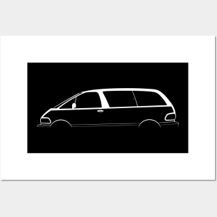 Toyota Previa (1990) Silhouette Posters and Art